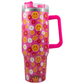 Red Flower Happy Face Tumbler - Southern Belle Boutique