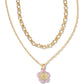 Deliah Multi Strand Necklace Gold Pastel Mix - Southern Belle Boutique