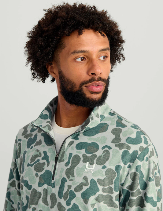 Leeward Lightweight Fleece 1/4 Zip - Volcanic Ash Camo