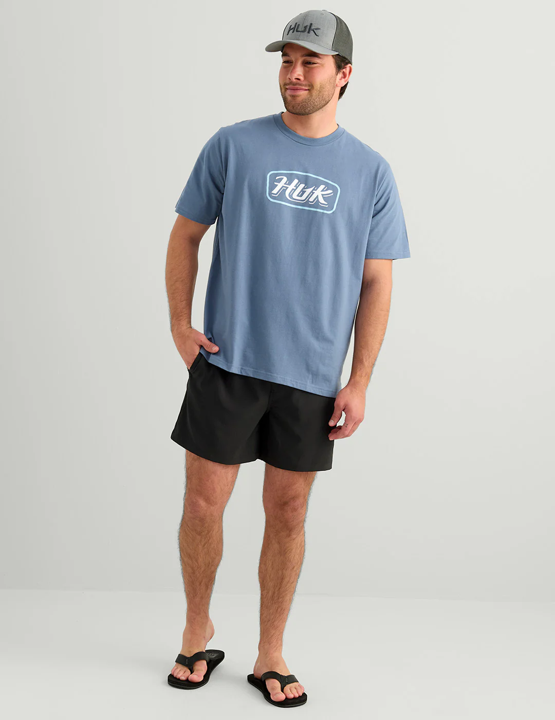 Huk Script Tee - Stormy Blue - Southern Belle Boutique