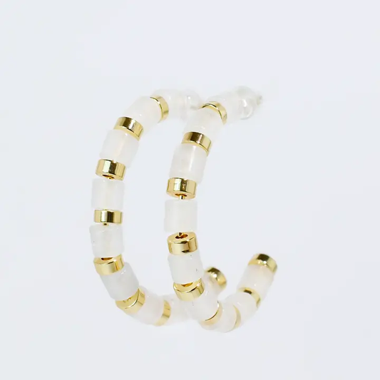 Luxe Hoop - Cream - Southern Belle Boutique