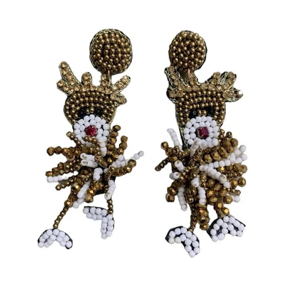 Reindeer Beaded Earrings - Southern Belle Boutique
