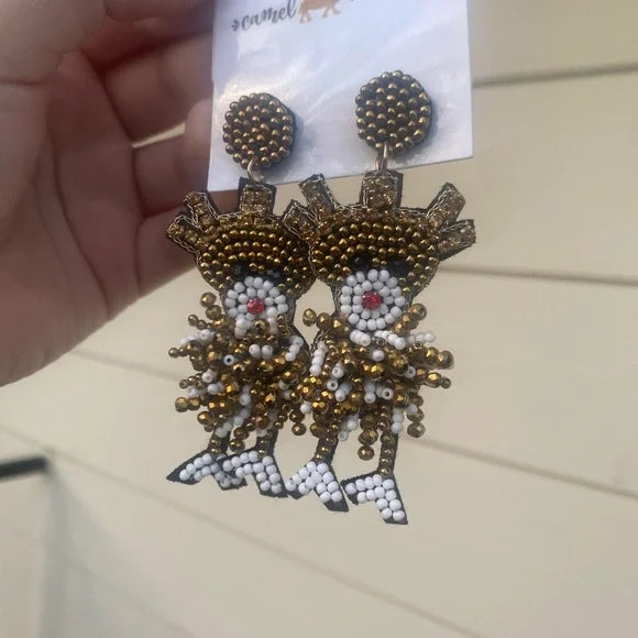 Reindeer Beaded Earrings - Southern Belle Boutique