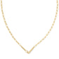 Pearl Initial L Short Pendant Necklace - Gold - Southern Belle Boutique