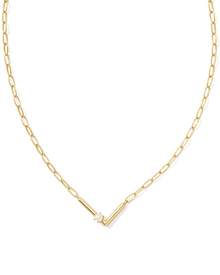Pearl Initial L Short Pendant Necklace - Gold - Southern Belle Boutique