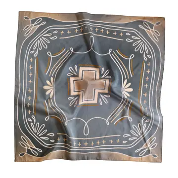 Blue Geometric Wild Rag Western Silk Scarf - Southern Belle Boutique
