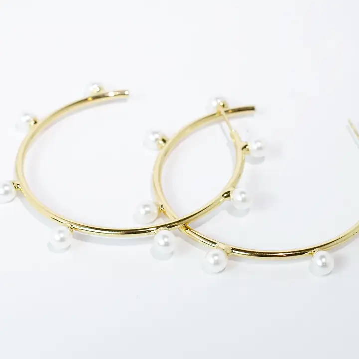Celeste Pearl Hoop - Southern Belle Boutique