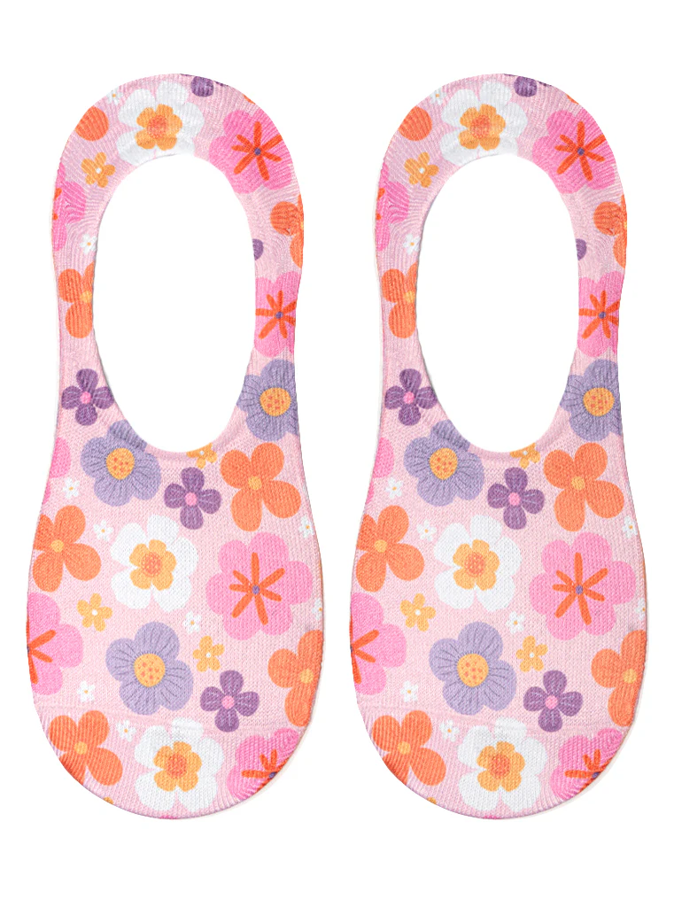 Pink Floral Liner Socks - Southern Belle Boutique