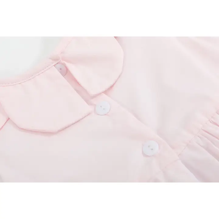 Pink Petal Collared Smocked Bubble Romper - Southern Belle Boutique