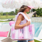 Cabana Club Carryall - Black Polka Stripe - Southern Belle Boutique