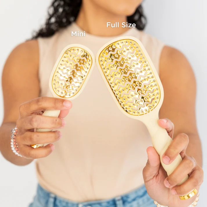 Mini Vented Hair Brush - Tan - Southern Belle Boutique