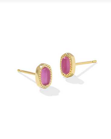 Mini Ellie Stud Earrings - Gold Azalea Illusion