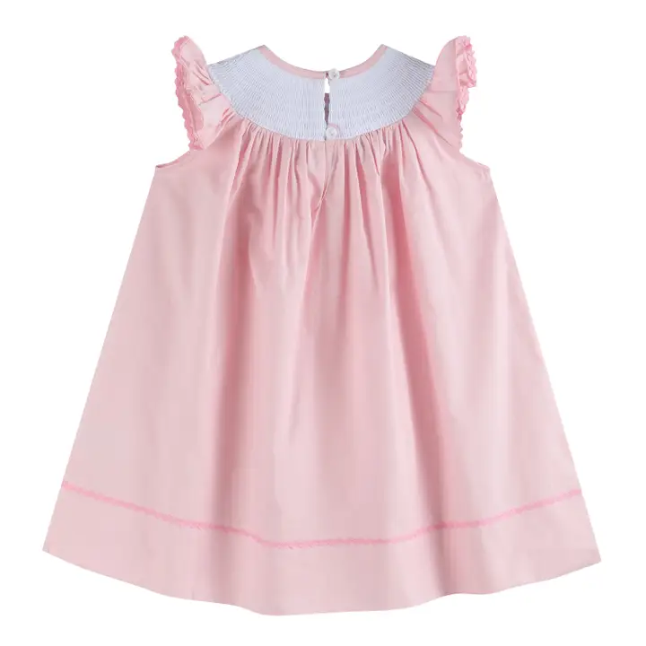Pretty Pink Easter Bunny Smocked Bishop Dress - Southern Belle Boutique