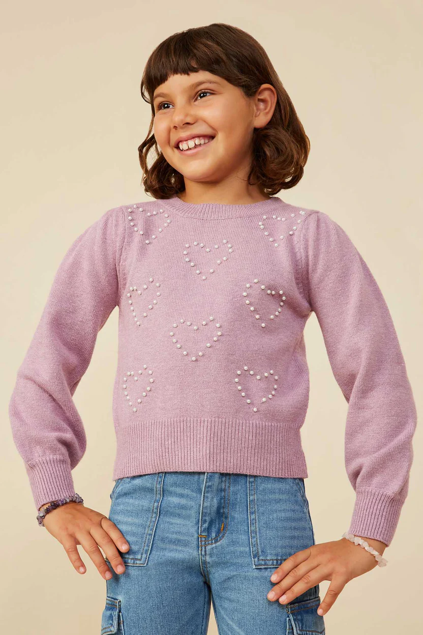 Pearl Hearts Detailed Pullover - Southern Belle Boutique