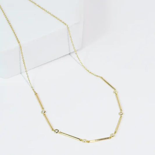 Sleek Crystal Bar Necklace - Southern Belle Boutique