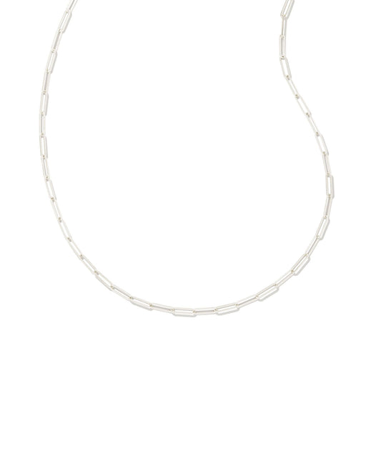 Courtney Paperclip Necklace Silver - Southern Belle Boutique