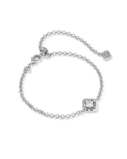 Mallory Crystal Delicate Chain Bracelet - Silver White Cz - Southern Belle Boutique
