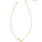 Pearl Letter I Short Pendant Necklace - Gold