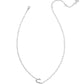 Pearl Initial S Short Pendant Necklace - Silver - Southern Belle Boutique
