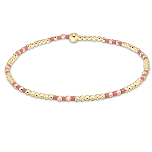 Hope Joy Pattern 2mm Bead Bracelet - Bright Pink - Southern Belle Boutique