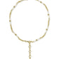 Bree Beaded Link And Chain Necklace - Gold Ivory Mother Of Pearl - Southern Belle Boutique