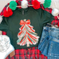 Colorful Christmas Tree Forrest Green SS Tee - Southern Belle Boutique