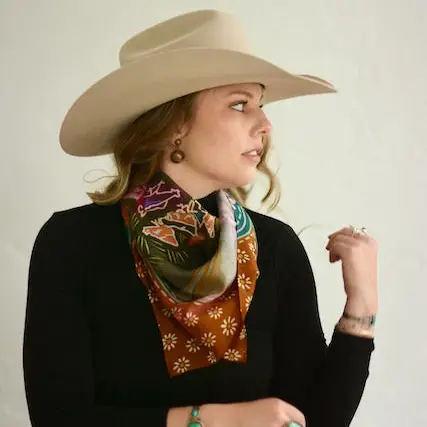 Morning Ranch Chores Silk Western Cowgirl Wild Rag Scarf - Southern Belle Boutique