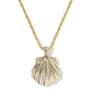 Lucia Shell Short Pendant Necklace Gold Iridescent Abalone - Southern Belle Boutique