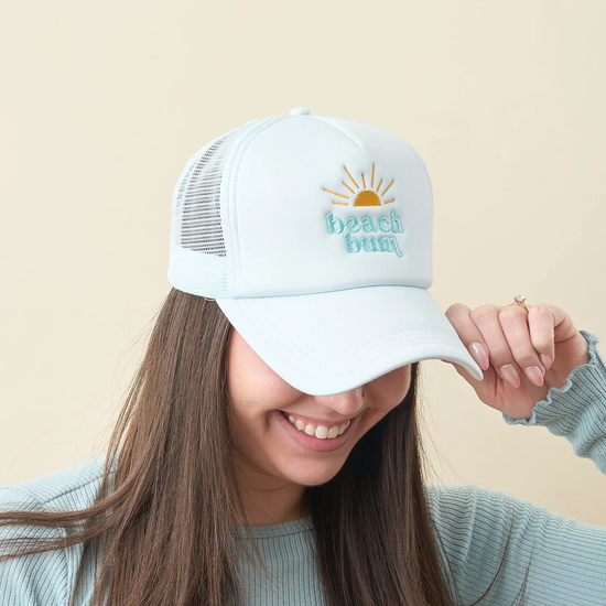 Beach Bum Trucker Hat - Lt Blue - Southern Belle Boutique