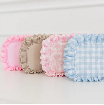 Ruffled Nylon Pouch Medium - Pink Floral