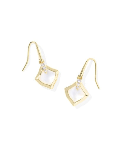 Joelle Small Drop Earrings - Gold Ivory Mother Of Pearl