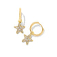 Jae Star Pave Huggie Earrings - Gold White Crystal - Southern Belle Boutique