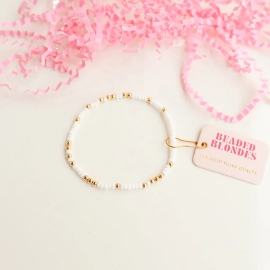 White Sprinkle Bracelet - 6.75" - Southern Belle Boutique