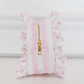 Ruffled Nylon Medium Clear Pouch - Pink Polka Stripe - Southern Belle Boutique