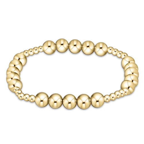 Classic Gold Beaded Bliss 3mm Bead Bracelet - 6mm Gold