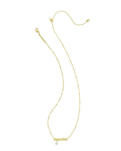 Mama Crystal Short Pendant Necklace Gold - Southern Belle Boutique