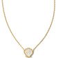 Brynne Shell Short Pendant Necklace - Gold Ivory Mother Of Pearl - Southern Belle Boutique