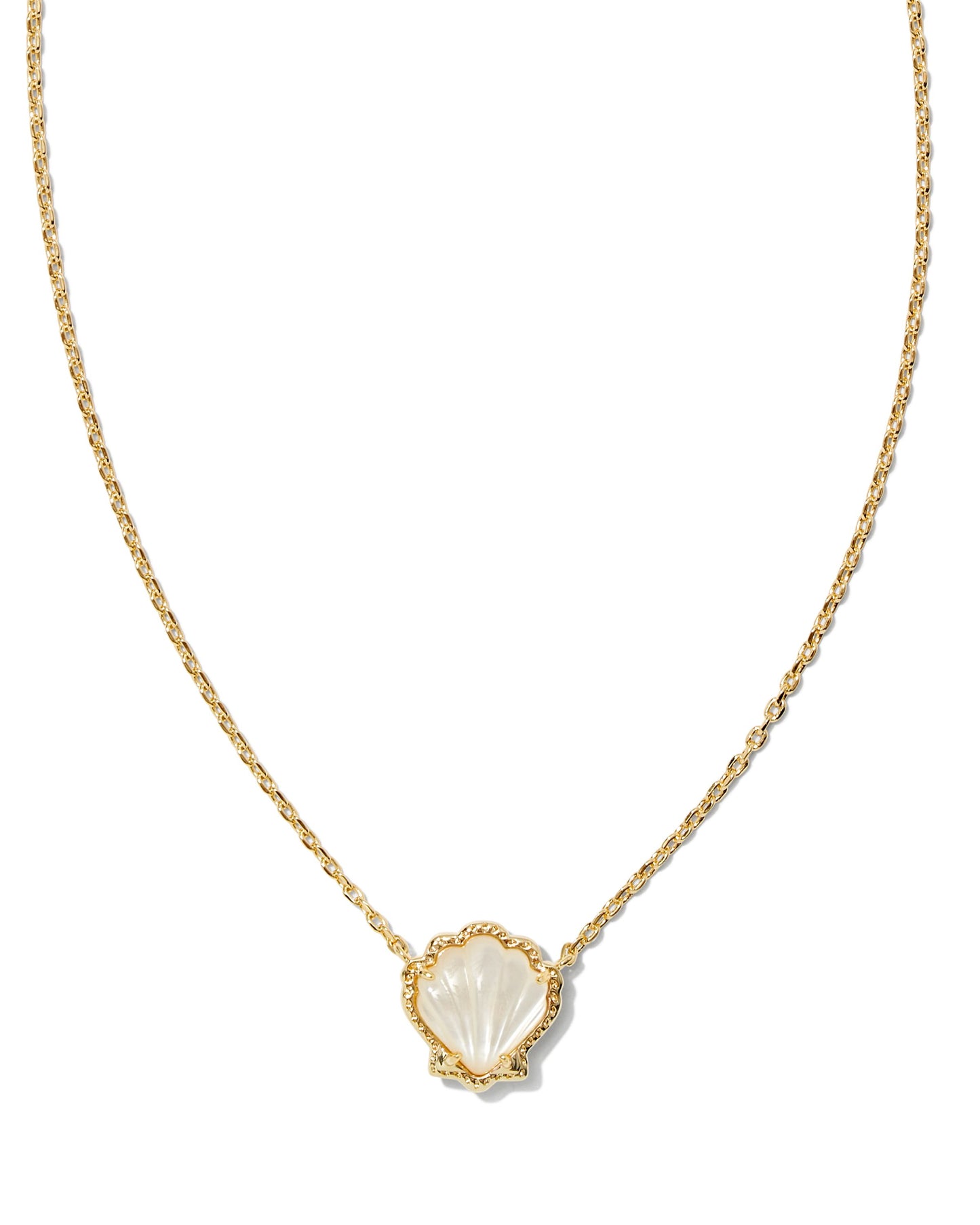 Brynne Shell Short Pendant Necklace - Gold Ivory Mother Of Pearl - Southern Belle Boutique