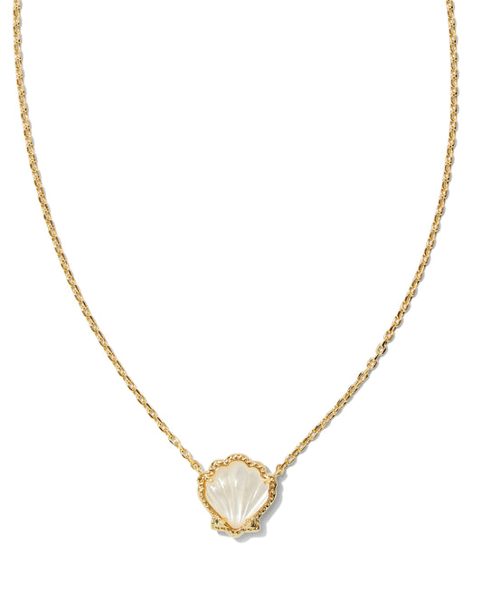 Brynne Shell Short Pendant Necklace - Gold Ivory Mother Of Pearl - Southern Belle Boutique