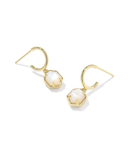 Tomon Huggie Earring - Gold Ivory Mother of Pearl