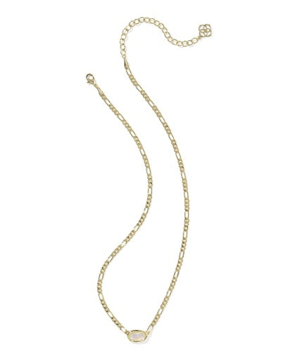 Elisa Figaro Chain Short Pendant Necklace Gold Iridescent Abalone - Southern Belle Boutique