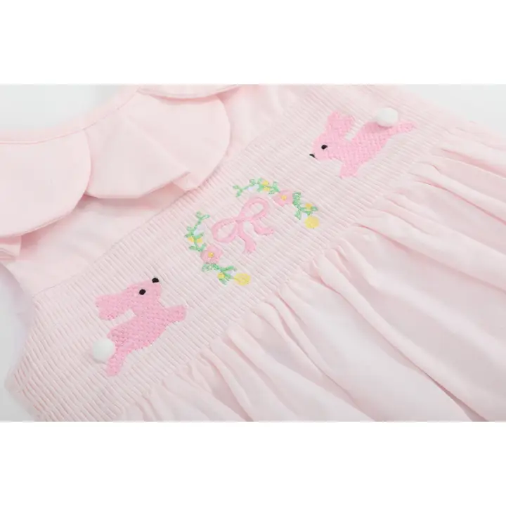 Pink Petal Collared Smocked Bubble Romper - Southern Belle Boutique