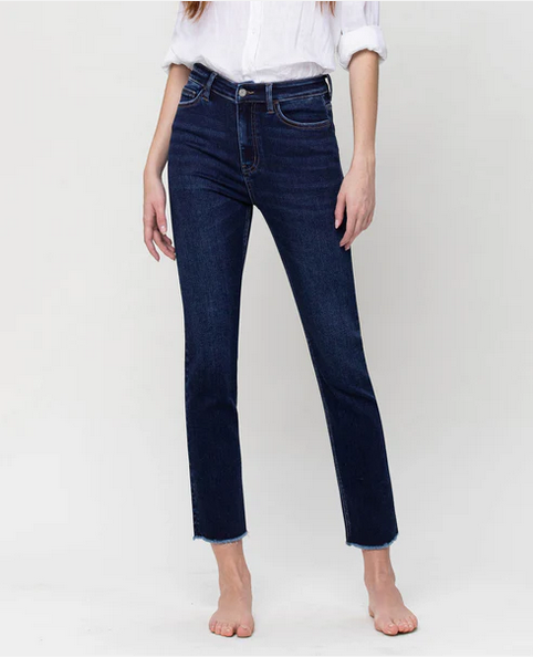 High Rise Slim Straight Jean - Growing Light