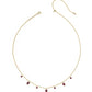 Cailin Delicate Strand Necklace Gold Burgundy Crystal - Southern Belle Boutique