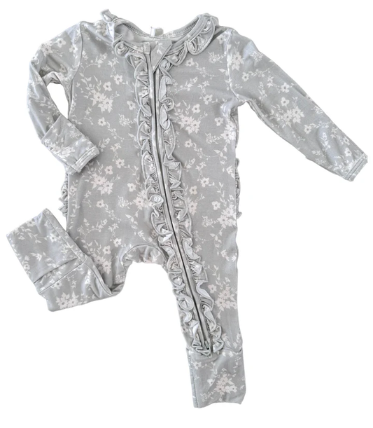 Harlow Ruffle Zip Footie - Southern Belle Boutique