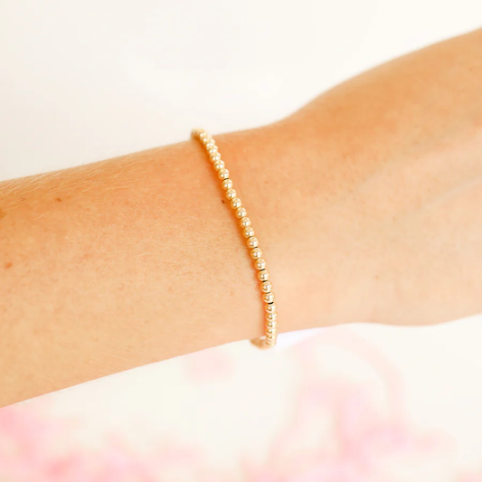 3MM Gold Beaded Bracelet - 6.75" - Southern Belle Boutique