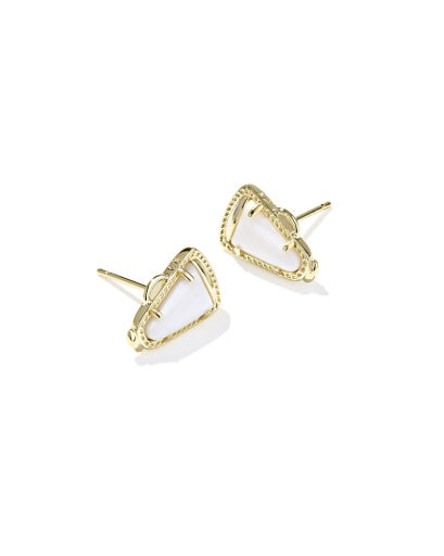 Cheer Stud Earrings Gold - White Mother Of Pearl