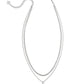 Abbie Pave Frame Multi Strand Necklace Silver Ivory Mother Of Pearl