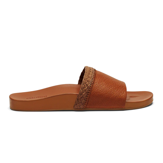Pākea Leather Slide Sandals - Fox