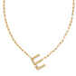 Pearl Initial E Short Pendant Necklace - Gold